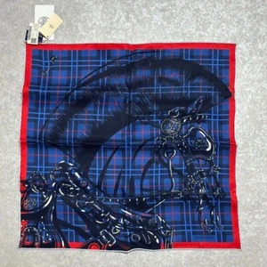 Hermes Carre 45 Cheval Punk Silk Scarf Blue W/Tags Box Unused. - Picture 1 of 4
