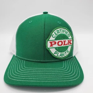 Vintage Polk Logo Aufnäher NEU Richardson 112 Mütze Bauernhof Druckknopflasche grüne Kappe - Bild 1 von 6