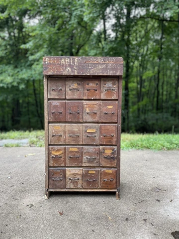 Vintage Antique General Store Reliable Seeds Cabinet Drawers Sioux City, Iowa Cover