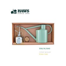 Haws 556/N/SAG 'Gift Watering Kit' SAGE, 1Lt Indoor Can + NICKEL Sprayer