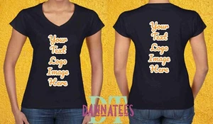 Lady Fit V Neck Personalised Custom Printed T Shirts Women Hen Birthday Work - Picture 1 of 17