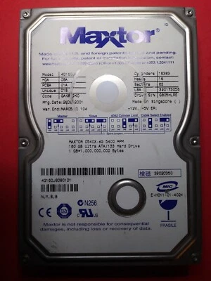 Maxtor -160GB - 4G160J8 - IDE - 3.5" HDD - Tested & Working - Image 1 of 3