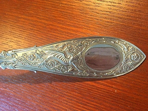 Whiting Arabesque Sterling Silver 11.5-12” Soup Ladle -RARE- OVEL BRITE-CUT-BOWL Cover