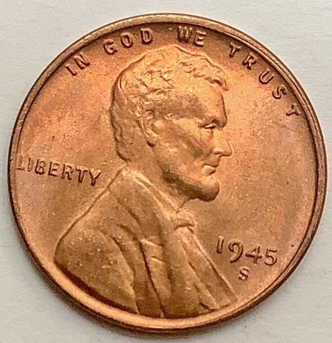 1945 S  Uncirculated BU Red RD - Lincoln Wheat Cent ~ A833 Cover