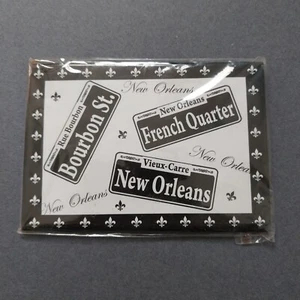 New Orleans LA Louisana Black 3.5"x2.5" White Souvenir Magnet Metal New - Picture 1 of 2