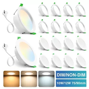 LED Downlight Kit 75/90mm 10W 12W Warm Cool White Day Light Dimmable & Non Dim - Picture 1 of 17