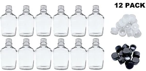 Clear 200ml Glass Bottles 12 Pack | Tamper-Evident Caps & Inner Bottle Adapters - Picture 1 of 13