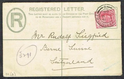 Cabo de Buena Esperanza 1904 Registrado en Suiza 1d Rojo ST GEORGES ST CT CDS Foto 1 de 2