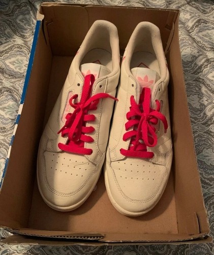 Adidas Continental 80 scarpe da ginnastica donna con lacci casual bianche rosa rosso 11