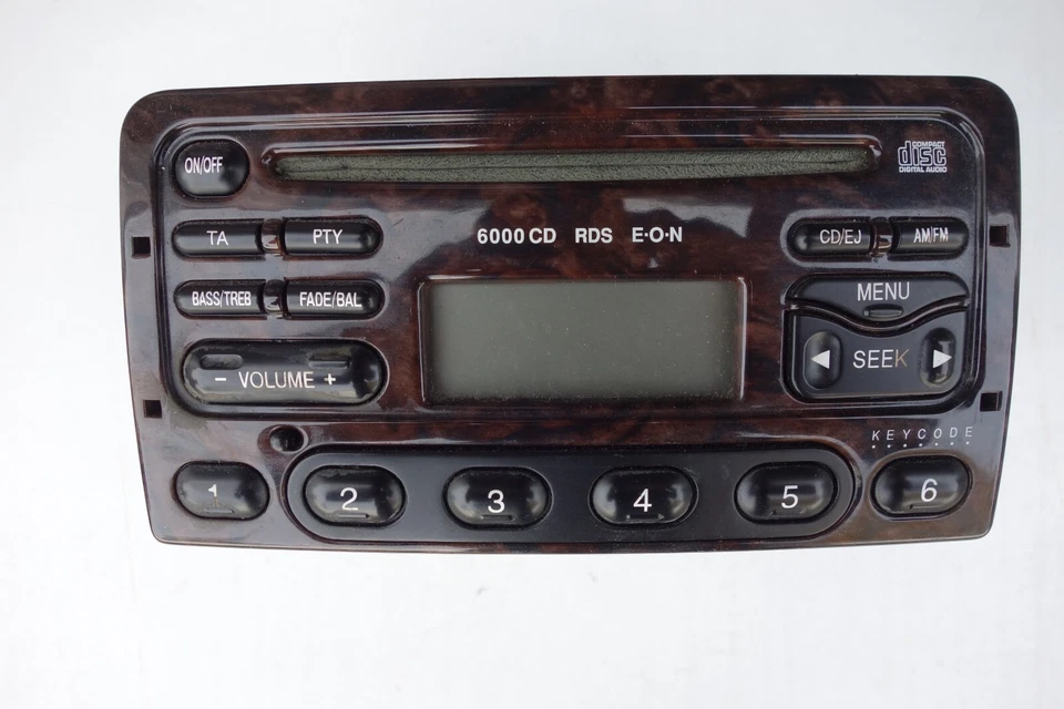 ⭐⭐✅ ✅Original Ford 6000CD RDS EON Wurzelholz mit Code 97AP-18C815-BC ✅ ✅⭐⭐ - Bild 1 von 3