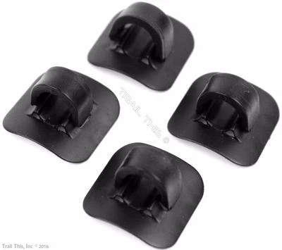 4 Jagwire Alloy Bike Housing Hose Cable Guides 3M Stick-On w/ C-Clips Black