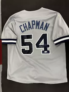 Aroldis Chapman Signed Autographed Custom New York Yankees Jersey BAS - Picture 1 of 3
