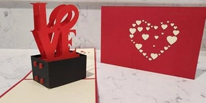 3D Pop Up Valentinstag mit "Liebe" Wort.(Leere Karte. Für jemanden, den du liebst) - Bild 1 von 8