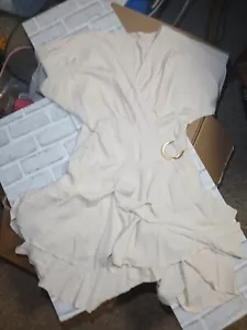 Damen Wickelkleid beige Größe L knielang - Bild 1 von 4