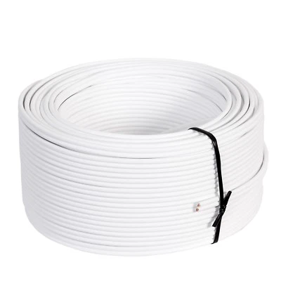 MISTERHIFI 20m Lautsprecherkabel Weiß Weiss Made in Germany 2 x 2,5 mm² 99,99% OFC Kupfer