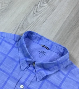 IZOD Saltwater Dockside Chambray Shirt Mens 3XLT Relaxed Classics Blue Check - Picture 1 of 9