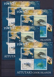 4 x Aitutaki 2020 Block 120 A ** MNH Schildkröten Turtles Reptilien Reptilies - Picture 1 of 1