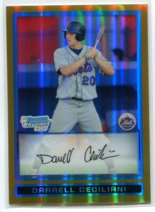 2009 Bowman Chrome Draft Prospects Gold Refractor Darrell Ceciliani Rookie 48/50