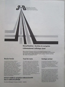 9/1970 PUB DECCA 3D 3- DIMENSIONNAL AIR TRAFFIC CONTROL ORIGINAL FRENCH AD - Imagen 1 de 1