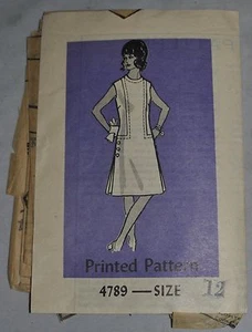 Vintage UNCUT Printed Pattern Sewing Pattern #4789 Sz 12 - Picture 1 of 4