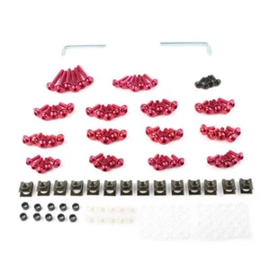 Fit Kawasaki Ninja ZX6R ZX-7R ZX9R ZX14 RED Fairing Bolt Kit Bodywork Screws Set - Picture 1 of 3