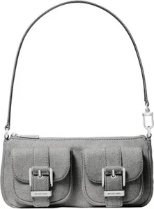 Borsa a tracolla MICHAEL KORS ZOE Pochette in pelle di ciottoli piccola antracite. - Foto 1 di 3