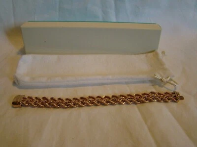 Pulsera de cuerda tejida triple fila audaz QVC Bronzo Italia 8" Foto 1 de 4