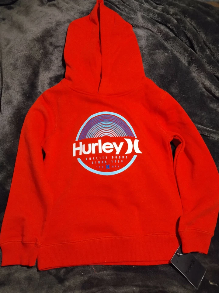 Boy's HURLEY Red Size 6 Fleece Lined Hoodie Sweatshirt
