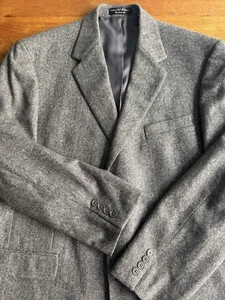 Gianfranco Ruffini Jacket Gray Herringbone Camel Hair Wool Italy Blazer 46L - Picture 1 of 17