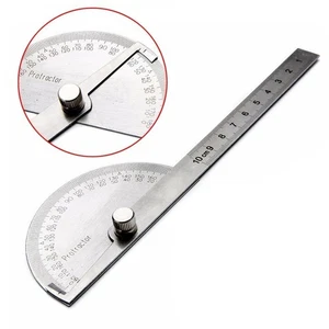 Multifunction Protractor 0-180 ° Rotatable Stainless Steel Machinist Ruler ± 1 ° - Picture 1 of 12