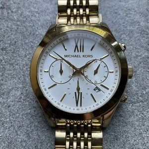 Reloj para mujer Michael Kors MK5762 Brookton esfera blanca cronógrafo tono dorado cuarzo con - Imagen 1 de 6