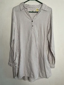 UGG Australia Maisie Nadelstreifen Button Down Schlafshirt Gr. XL rosa weiß - Bild 1 von 9