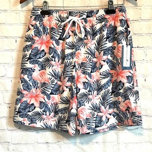 "Trajes de baño caribeños para hombre M estampado verde multi cordón entrepierna 7"" nuevo con etiquetas" - Imagen 1 de 11
