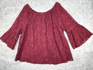 Catherines Top Damen 4X Blumen Allover Spitze Overlay dunkel romantisch Plus - Bild 1 von 9