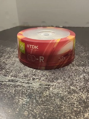 TDK CD-R Spindle 20 pack 700 mb 52x 80 min Recordable Blank Cd Read Description  - Image 1 of 4
