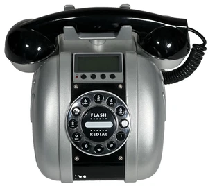 Vintage Retro US Basic - Euro Corded Phone with Caller ID - Black/Silver - RARE - Picture 1 of 9