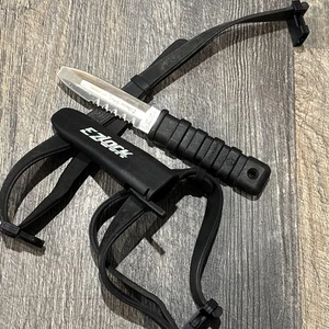 Dive Knife - Wenoka Deep See w/ EZ LOCK Sheath - Blackie Collins - Leg Straps - Picture 1 of 11
