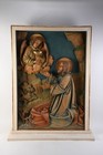 C66U37- Relief Christus am Ölberg Holz geschnitzt gefasst monogr. HL dat. 1948
