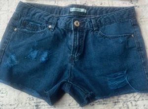 Women's Dark Blue Denim Shorts Size 8 Strativavious Pockets - Picture 1 of 4