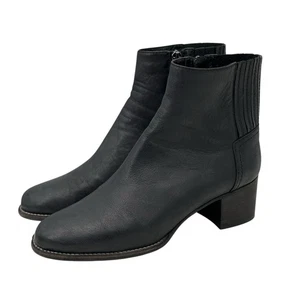 Bota Aquatalia Impermeable Tobillo Tacón Bloque Para Mujer 7 Negro Panel Elástico Cremallera - Imagen 1 de 11
