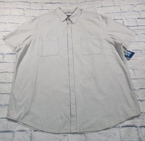 The Foundry Supply Co Shirt MENS SIZE 3XLT Gray Short Sleeve Button Linen Like - Picture 1 of 10