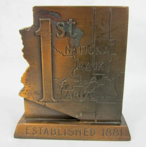 antiguo cobre 1er Banco Nacional de Arizona figura estado banco de ahorros personales - Imagen 1 de 6