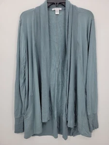 Athleta Cardigan Sweater Womens Small Blue Open Front Oversized Boho Beachy - Picture 1 of 10