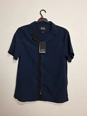 Native Youth Mens Short Sleeve Shirt Button Up Navy Blue Size Medium Brand New - Image 1 of 4