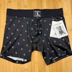 Calzoncillo boxer de microfibra Calvin Klein - negro con estampado de logotipo Ck blanco - pequeño - Imagen 1 de 5