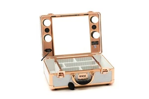 Makeup Case / Station-XOXOXO ROSE GOLD & WHITE DIAMOND - Picture 1 of 6