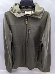 Fjallraven Abisko Trail Jacket Mens Medium Deep Forest Hooded Fleece Full ZipA23 - Picture 1 of 20