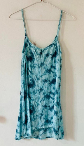 UNDERCOVER Abito slip Victoria Secret ROSA schiuma di mare blu cravatta tinta viscosa copricostume da spiaggia top