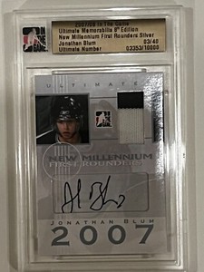 2007-08 ITG Ultimate Memorabilia 8th edition Silver Jonathan Blum /40
