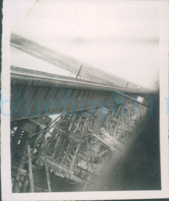 1947 Japan Kure to Tokyo Railway Bridge under repair O. Photo by British Soldier - Image 1 of 2